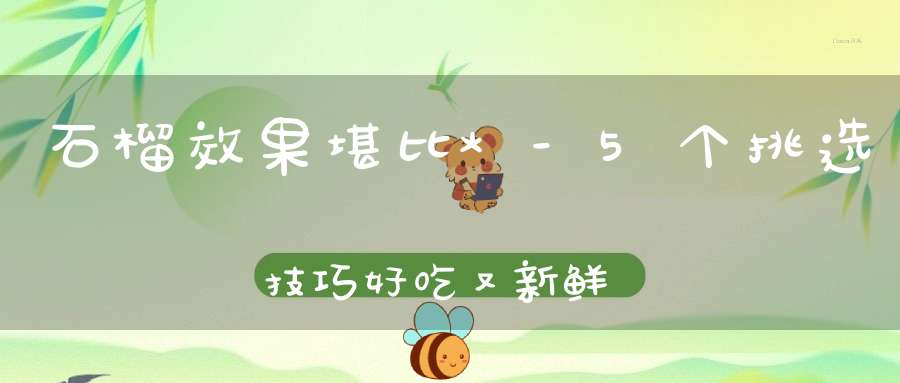 石榴效果堪比*-5个挑选技巧好吃又新鲜