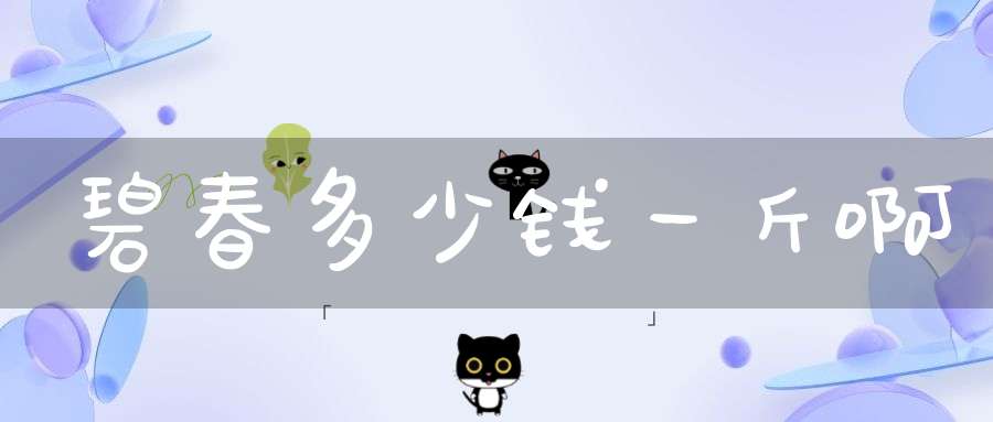 碧春多少钱一斤啊