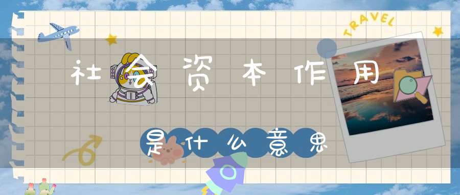 社会资本作用是什么意思