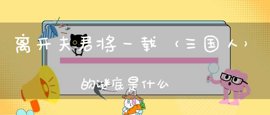 离开夫君将一载 （三国人）的谜底是什么?