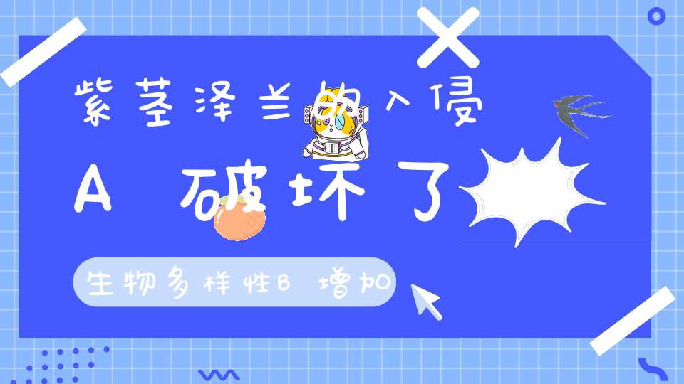 紫茎泽兰的入侵A破坏了生物多样性B增加了生物多样性C？