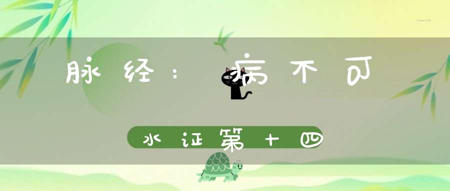 脉经:病不可水证第十四