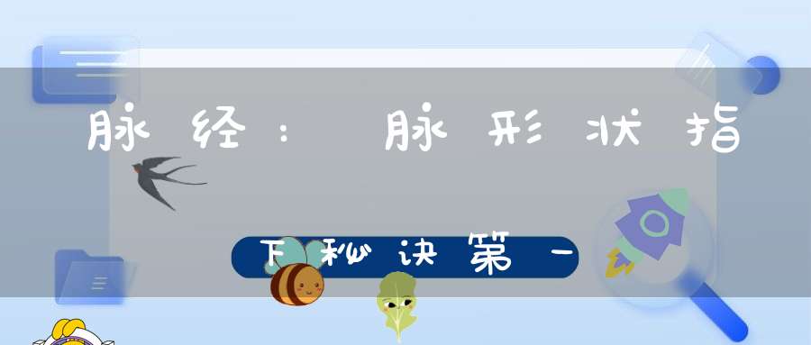 脉经:脉形状指下秘诀第一