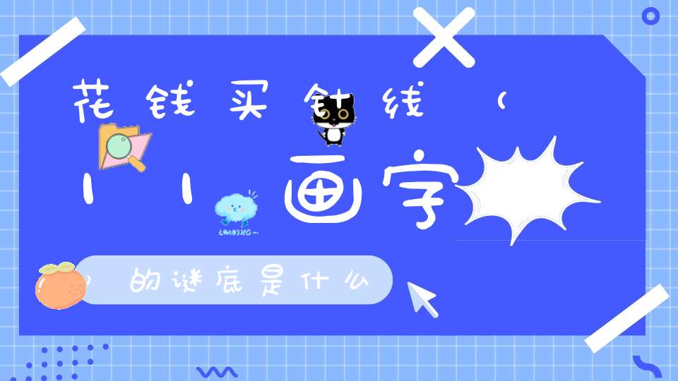 花钱买针线 （11画字）的谜底是什么?