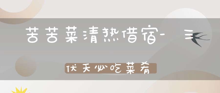 苦苦菜清热借宿-三伏天必吃菜肴