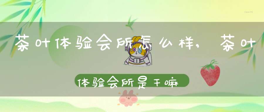 茶叶体验会所怎么样,茶叶体验会所是干嘛的
