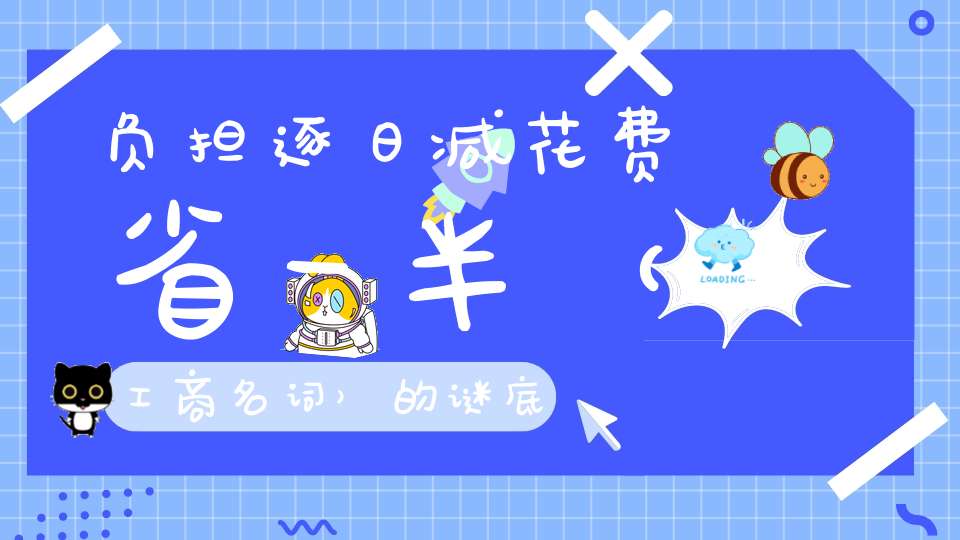 负担逐日减，花费省一半 （工商名词）的谜底是什么?