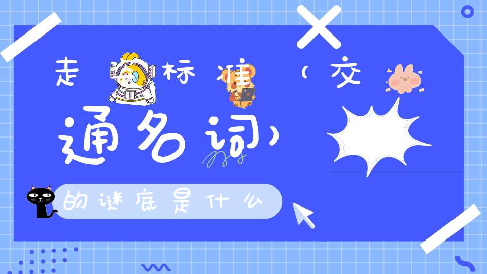 走姿标准 （交通名词）的谜底是什么?