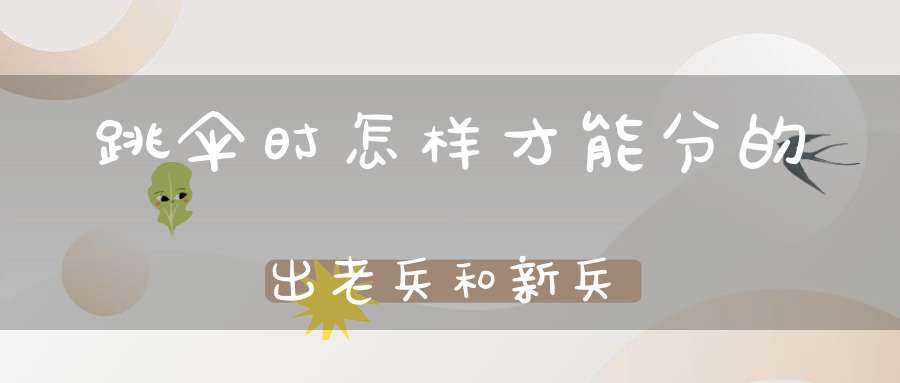 跳伞时，怎样才能分的出老兵和新兵