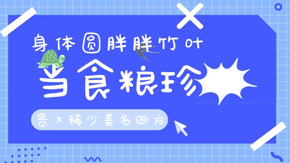 身体圆胖胖，竹叶当食粮，珍贵又稀少，美名四方扬。 （猜一动物）