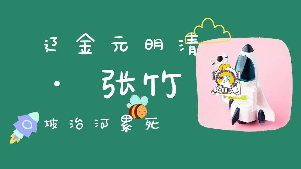 辽金元明清·张竹坡治河累死