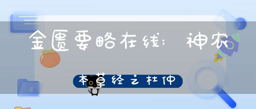 金匮要略在线:神农本草经之杜仲