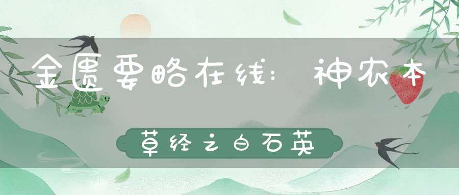 金匮要略在线:神农本草经之白石英