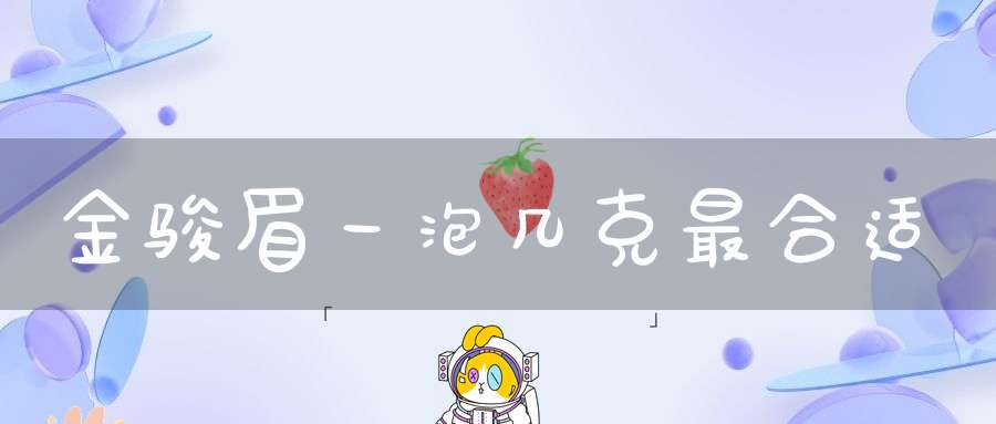金骏眉一泡几克最合适
