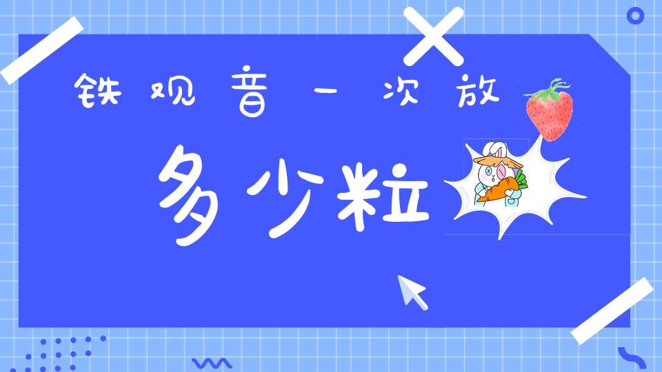 铁观音一次放多少粒