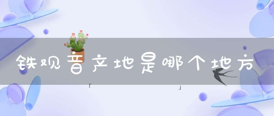 铁观音产地是哪个地方