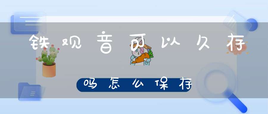 铁观音可以久存吗怎么保存
