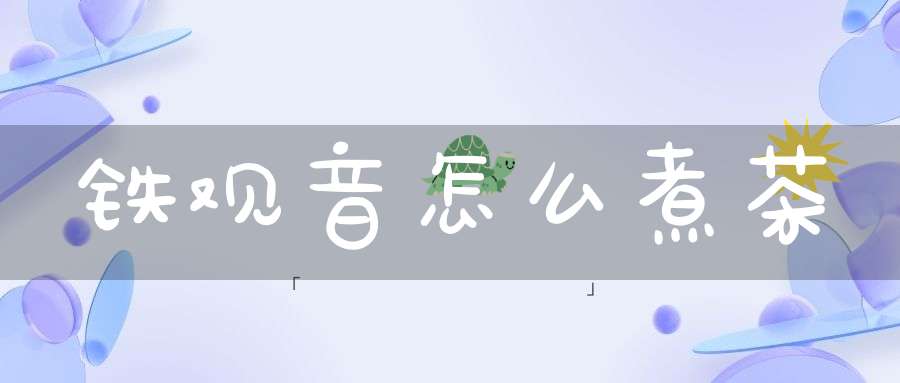 铁观音怎么煮茶