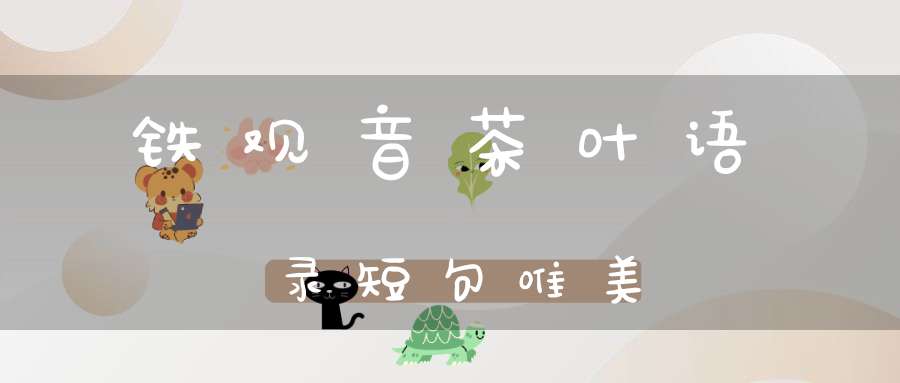 铁观音茶叶语录短句唯美