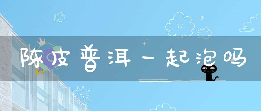 陈皮普洱一起泡吗