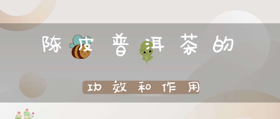 陈皮普洱茶的功效和作用