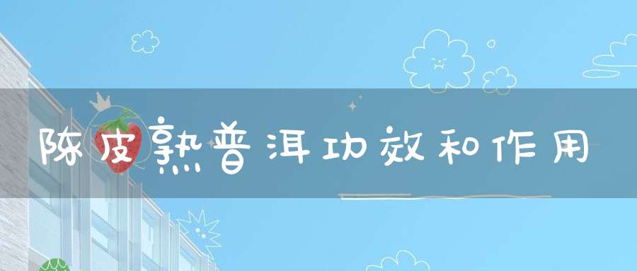 陈皮熟普洱功效和作用