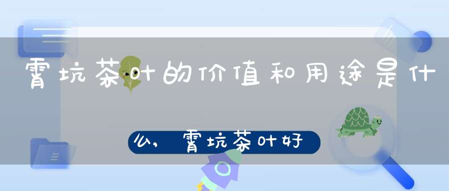 霄坑茶叶的价值和用途是什么,霄坑茶叶好喝吗