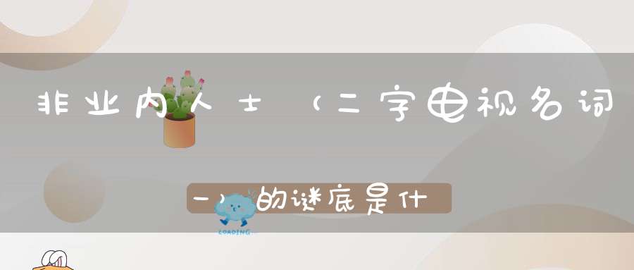 非业内人士 （二字电视名词一）的谜底是什么?