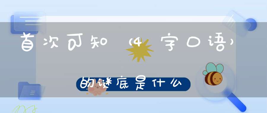 首次可知 （4字口语）的谜底是什么?