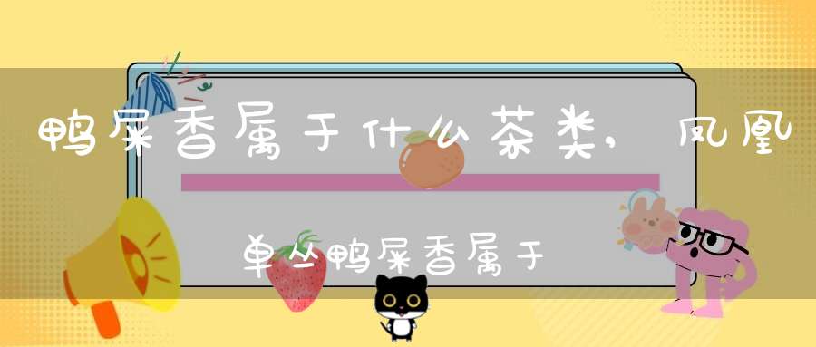 鸭屎香属于什么茶类,凤凰单丛鸭屎香属于什么茶