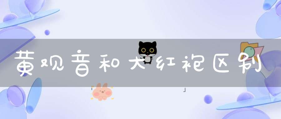 黄观音和大红袍区别